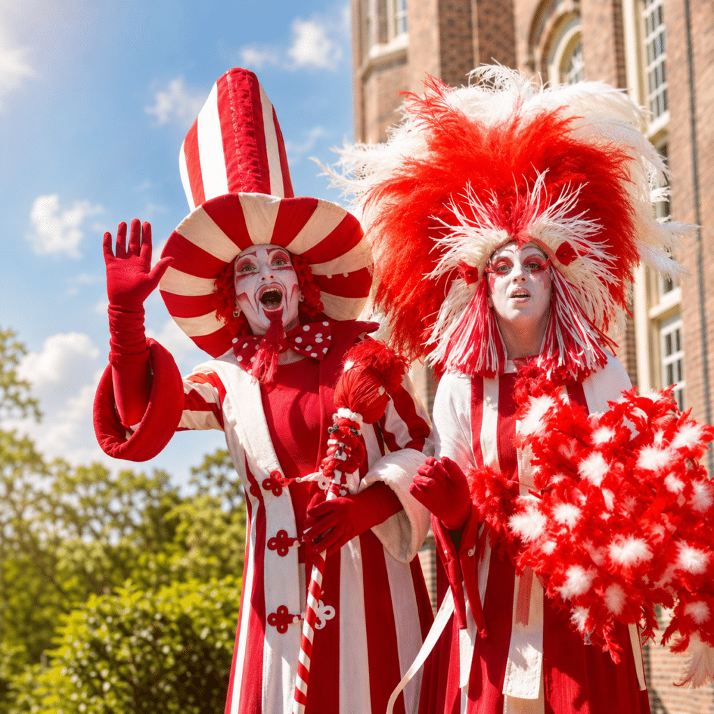 Rood witte steltlopers Candystick te boeken bij boekingskantoor Kwadraad (1)