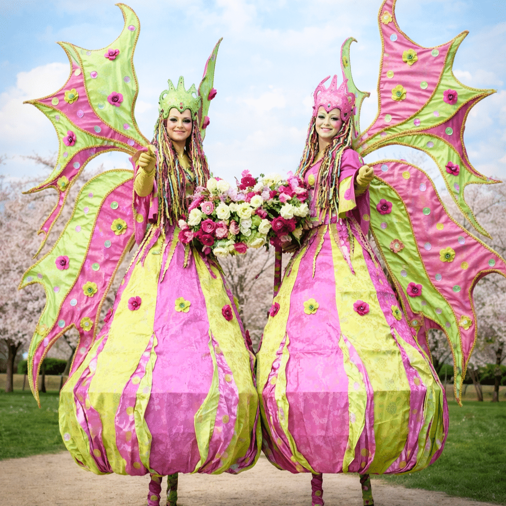 vflower ladies is te boeken via boekingskantoor kwadraad online prijs steltloopact zomer lente bloemenelfjes