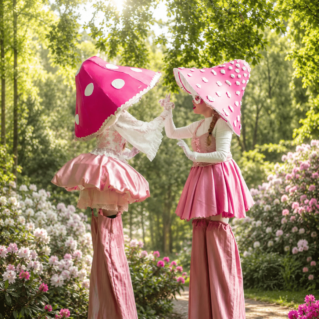 Paddenstoel op stelten Sprookjesanimatie Pink Paddenstoel (2)