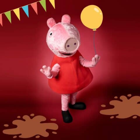 Peppa Pig is te boeken via boekingskantoor Kwadraad voor meet and greet feestjes en evenementen. Prijs Peppa Pig online via www.kwadraad 1