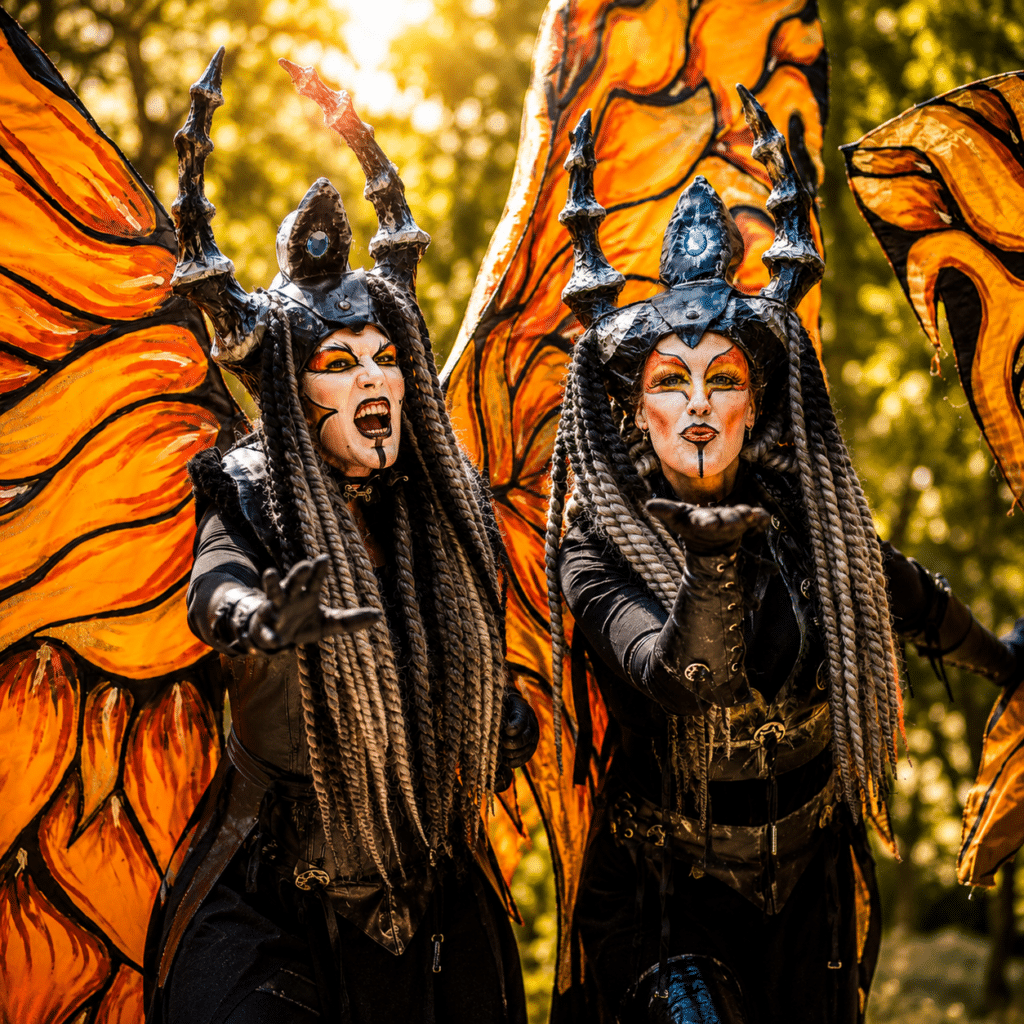 Burning Wings op stelten Halloween Entertainment boek je via boekingskantoor Kwadraad (11)