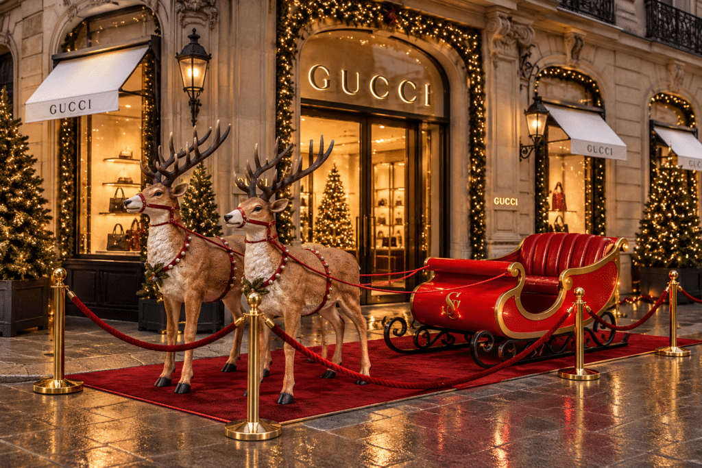 Kerstdecoratie Kerstslede met rendieren huren doe je bij verhuurbedrijf KWADRAAD (2)